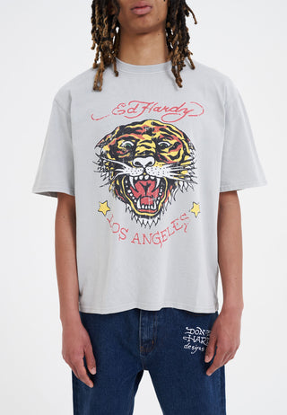 Camiseta masculina La-Tiger-Vintage - Cinza