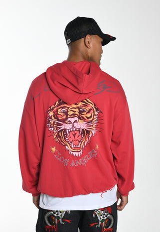 Męska bluza z kapturem Melrose-Tiger - czerwona