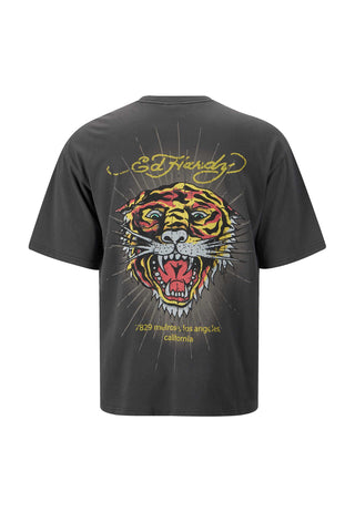Camiseta masculina Melrose-Tiger relaxada - carvão