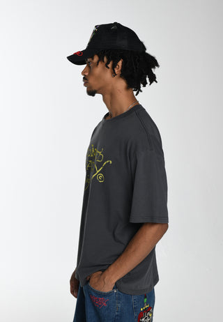 Melrose-Tiger Relaxed T-shirt för män - Charcoal