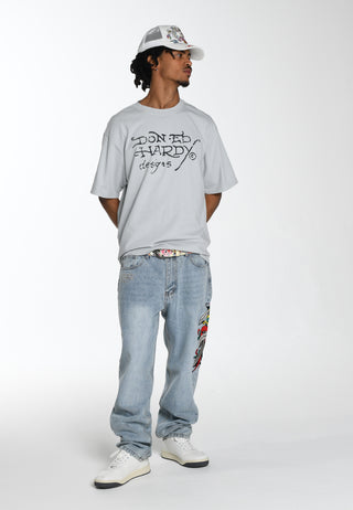 Camiseta masculina Melrose-Tiger relaxada - cinza