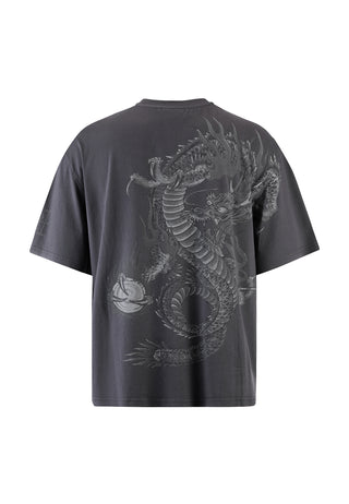 Mens Mono Fireball Dragon Tshirt - Dark Grey