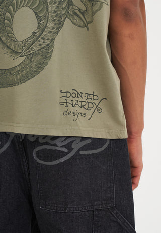 Mono Fireball Dragon-t-shirt voor heren - groen