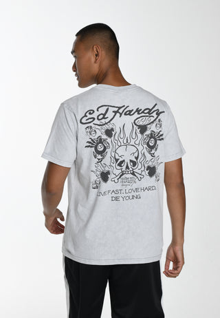 Herren-T-Shirt mit Mono-Flash-Logo – Grau