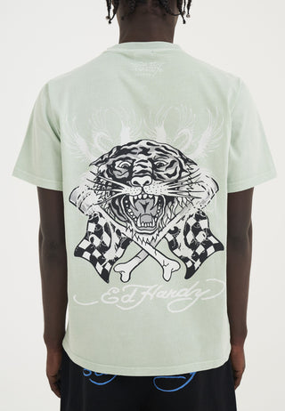 Mono Racing Tiger Tshirt för män - Ljusgrön