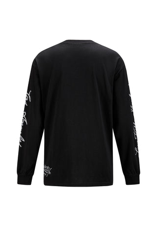 Mens No Roses Grow Long Sleeve T-Shirt - Black