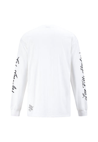 Mens No Roses Grow Long Sleeve T-Shirt - White