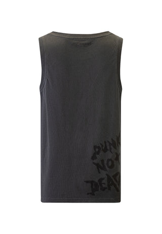 Herre Punks Not Dead Tank Top Vest - Charcoal
