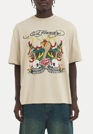 Snake & Skull brannskjorte for menn - beige