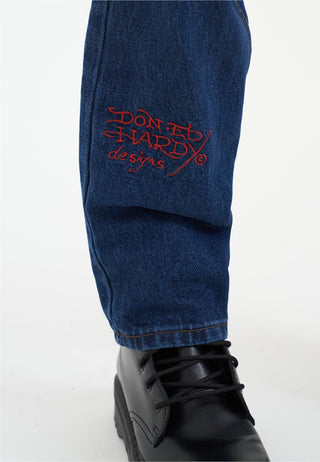 Heren True-Till-Death Diamante Denim Broek Jeans - Indigo