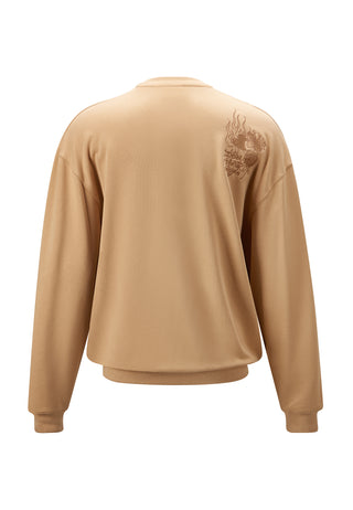 Pull ras du cou Vintage-Drag-Logo pour homme - Beige