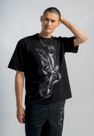 Mens Vintage-Eagle-Snake Tshirt - Black