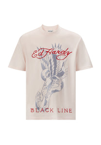 T-shirt męski Vintage-Eagle-Snake - różowy