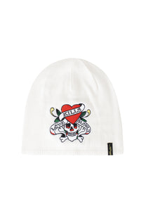 Unisex Lks-Skull Beanie Hat - White