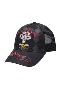 Playing Cards Twill Front Mesh Trucker - Black