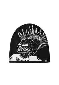 Czapka typu beanie unisex w stylu punkowym - czarna