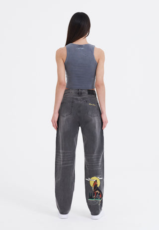 Womens Born-Wild Relaxed Fit denimbukser Jeans - Svart