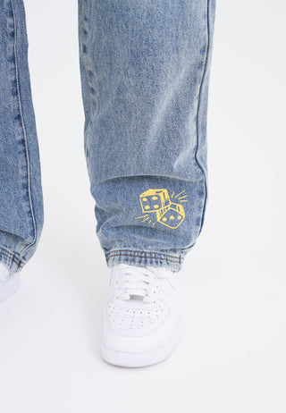 Damskie jeansy Born-Wild o swobodnym kroju – wybielacz