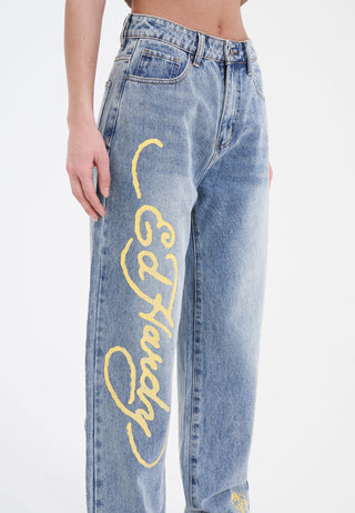 Womens Born-Wild Relaxed Fit Jeans Jeans - Bleach