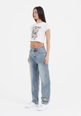 Womens Born-Wild Relaxed Fit Jeans Jeans - Bleach