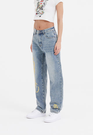 Womens Born-Wild Relaxed Fit Denim Bukser Jeans - Bleach