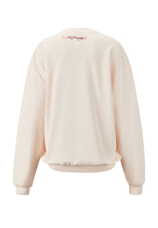 Damen Brave Heart Graphic Relaxed Rundhals-Sweatshirt – Rosa