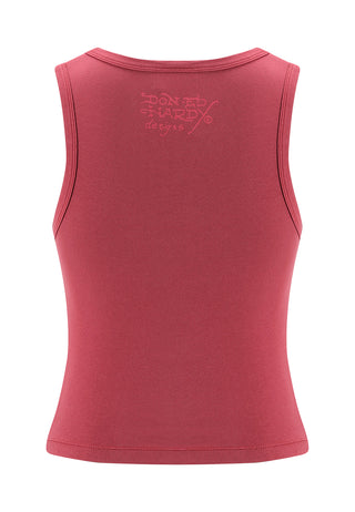 Womens Butterfly Of Death Cropped Vest - Red