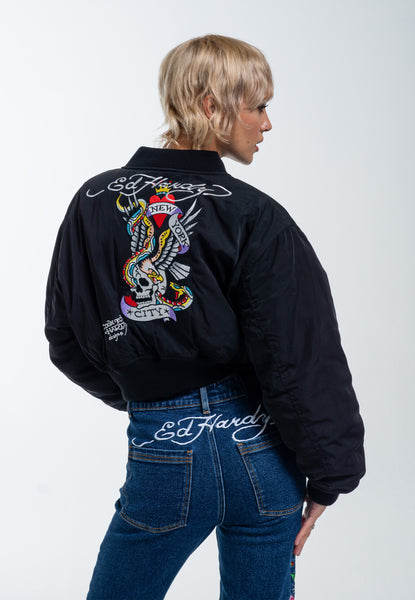 Ed Hardy | Jackets & Coats | Ed Hardy Bomber Jacket Reversible | Poshmark