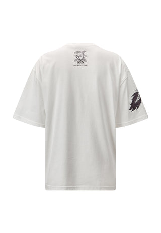 T-shirt décontracté pour femme Crawling Dragon - Blanc