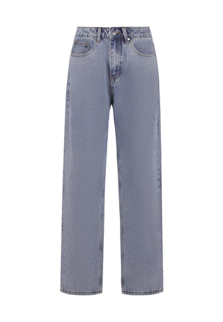 Calça jeans feminina Crystal Crawler Diamante relaxada - Bleach