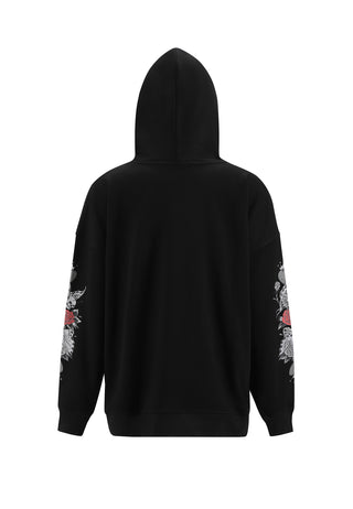 Womens Death Or Glory Love Hoodie - Black