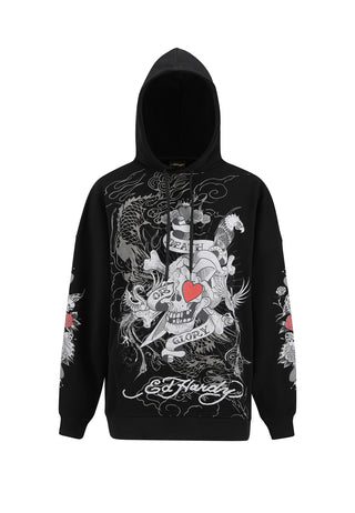 Womens Death Or Glory Love Hoodie - Black