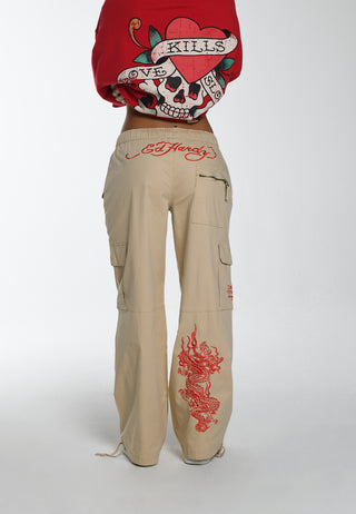 Drag-Flame Cargo-bukser til kvinder - Beige