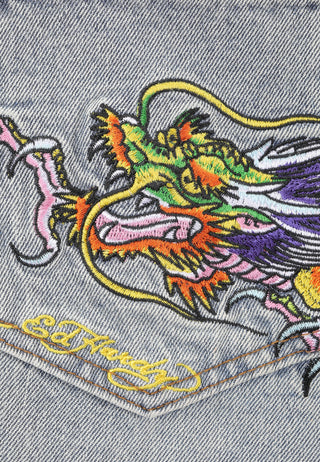 Damskie spodenki jeansowe Jorts Dragon Crawl Relaxed - niebieskie