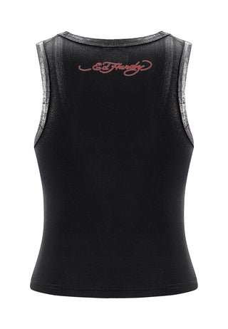 Womens Ed Nyc Skull Tour Vest Top - Black