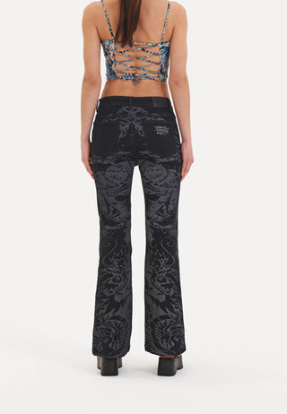 Damen-Jeans „Flash Sheet“ aus ausgestelltem Denim – Schwarz
