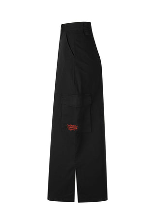 Damska spódnica cargo w stylu gejszy - czarna