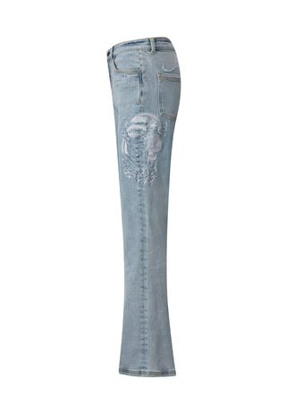 Calça Jeans Feminina Geisha Mirror Flared Jeans - Azul