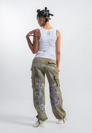 Calça cargo feminina Hidden Dragon - Verde