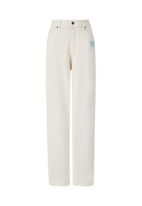 Damskie spodnie dżinsowe Koi Island Relaxed Denim - białe