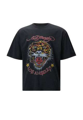 Camiseta feminina La-Tiger-Vintage - preta