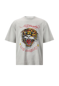 La-Tiger-Vintage T-Shirt-Top für Damen – Grau