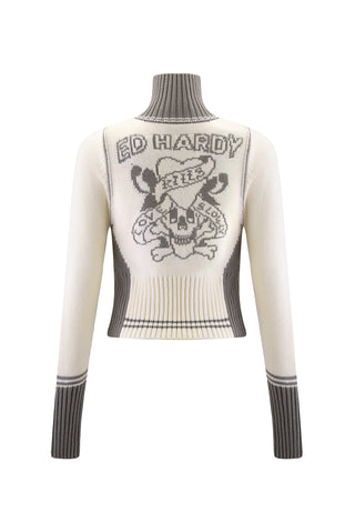 Veste de survêtement tricotée zippée Lks pour femme - Blanc