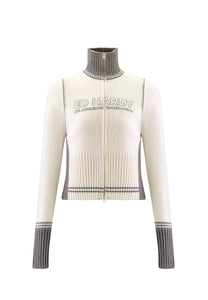 Veste de survêtement tricotée zippée Lks pour femme - Blanc