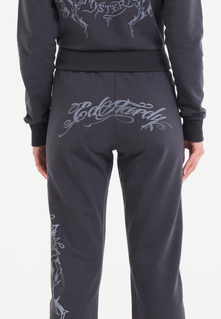 Womens Love Is Mystery Flared Jogger - Charcoal