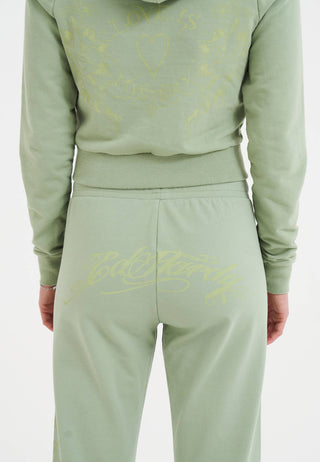 Womens Love Is Mystery Flared Jogger - Green