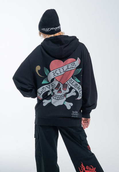 Ed hardy zip up hoodie top