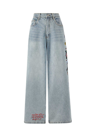 Womens Love Kills Xtra Oversized Denim Byxor Jeans - Bleach