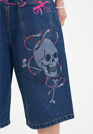 Damskie spodenki jeansowe Jorts Diamante - indygo