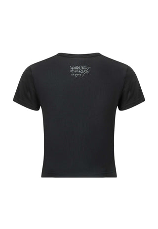 Dames New York City cropped baby-t-shirttopje - zwart